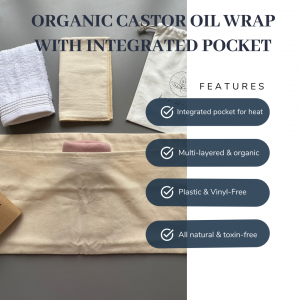Organic Castor Oil Wrap with Integrated Pocket (Plastic and Vinyl-free)