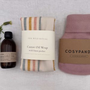 Organic Castor Oil Wrap with Linen Pocket (Plastic and Vinyl-free)